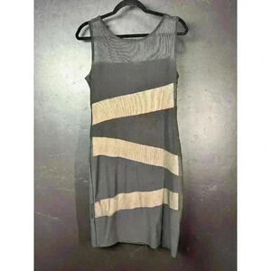 MICHAEL KORS Womens Black Nude Mesh Panels Lined Sleeveless Dress Size Medium